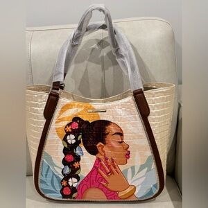 NWT Brahmin x Coco Michele Aliza Ivory Sunkissed Crown Tote